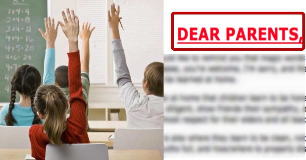 dear parents.jpg?resize=1200,630 - La lettre d'une enseignante à la retraite sur les problèmes scolaires devient virale - A-t-elle raison ?