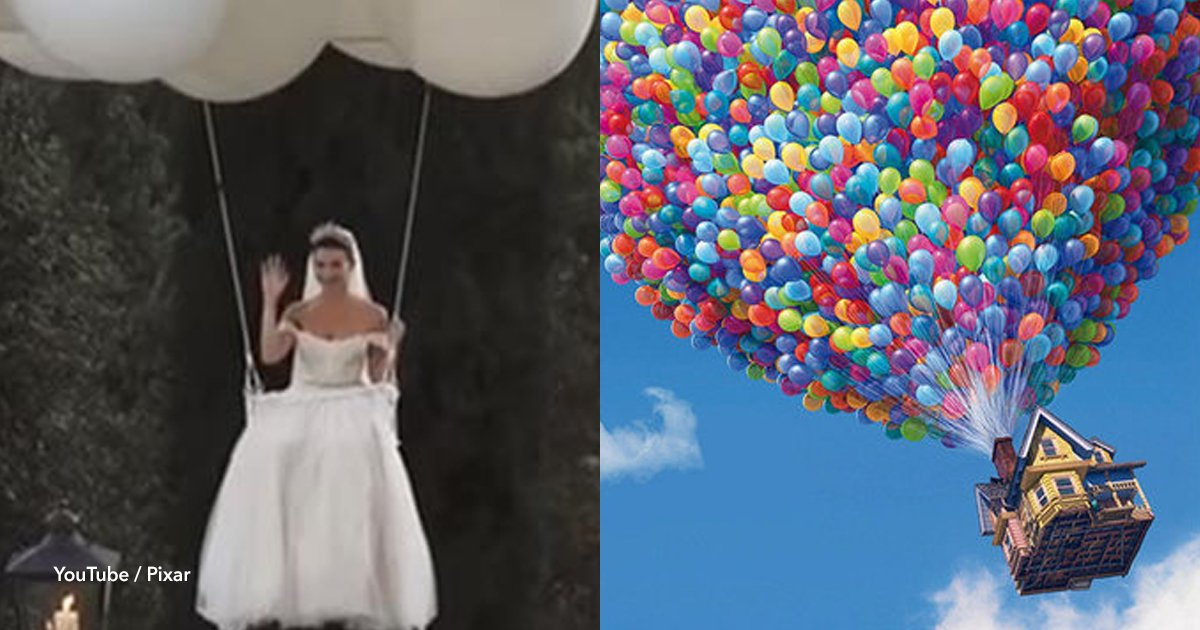 Una Novia Llega A Su Boda Volando Entre Globos Al Estilo De La Pelicula Up Va A Gustarme