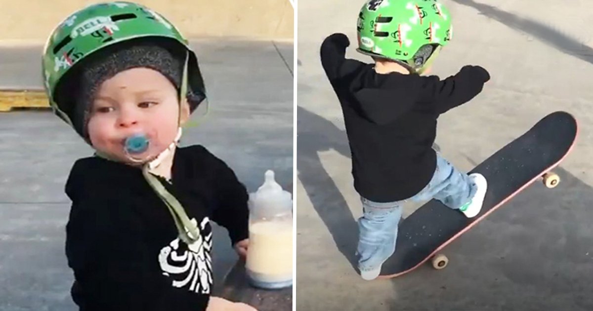 Un Bebe De 22 Mois Fait Du Skateboard Comme Un Pro Et Laisse Tout Le Monde Sans Voix Vonjour