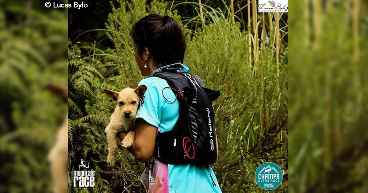 512596224 1.jpg?resize=412,275 - Una competidora encontró a un cachorro en problemas y abandonó la carrera para salvarlo, se ha convertido en una heroína