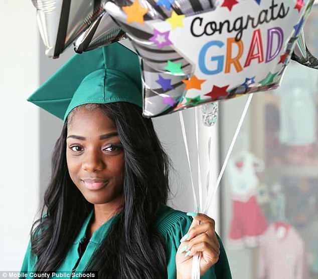 Proud grad: Pettway said she had to get to her graduation by any means as the first graduate among her cousins