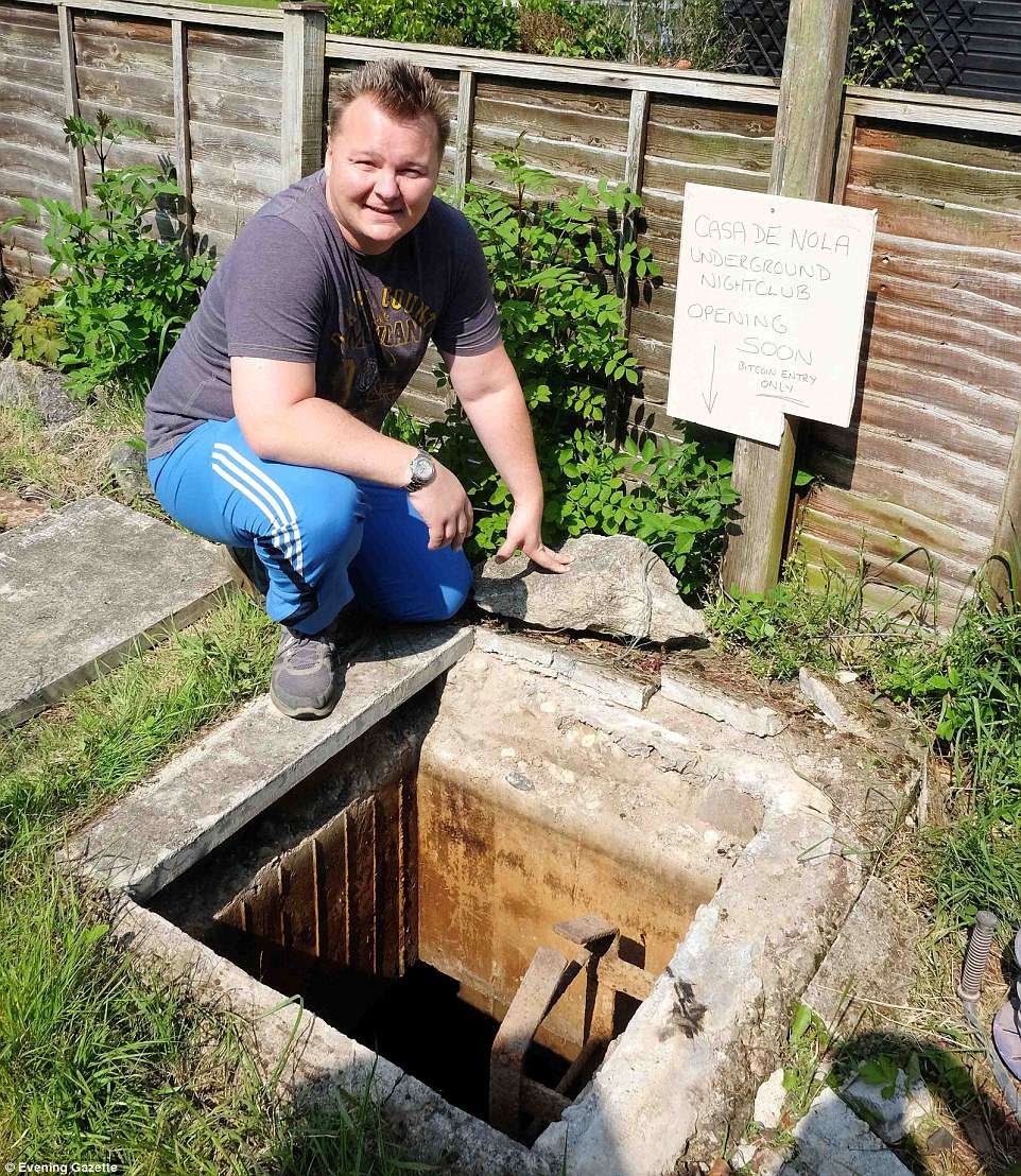 Chris Scott said he was stunned by the bunker which he unearthed under what he thought was a drain hole in his back garden in Middlesborough