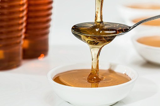 꿀, 달콤한, 시럽, 유기적인, 골든, 작은 술, 쏟아져, 건강 한