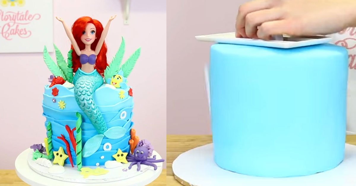 ariel mermaid cake.jpg?resize=412,275 - Veja como fazer um lindo bolo da Pequena Sereia