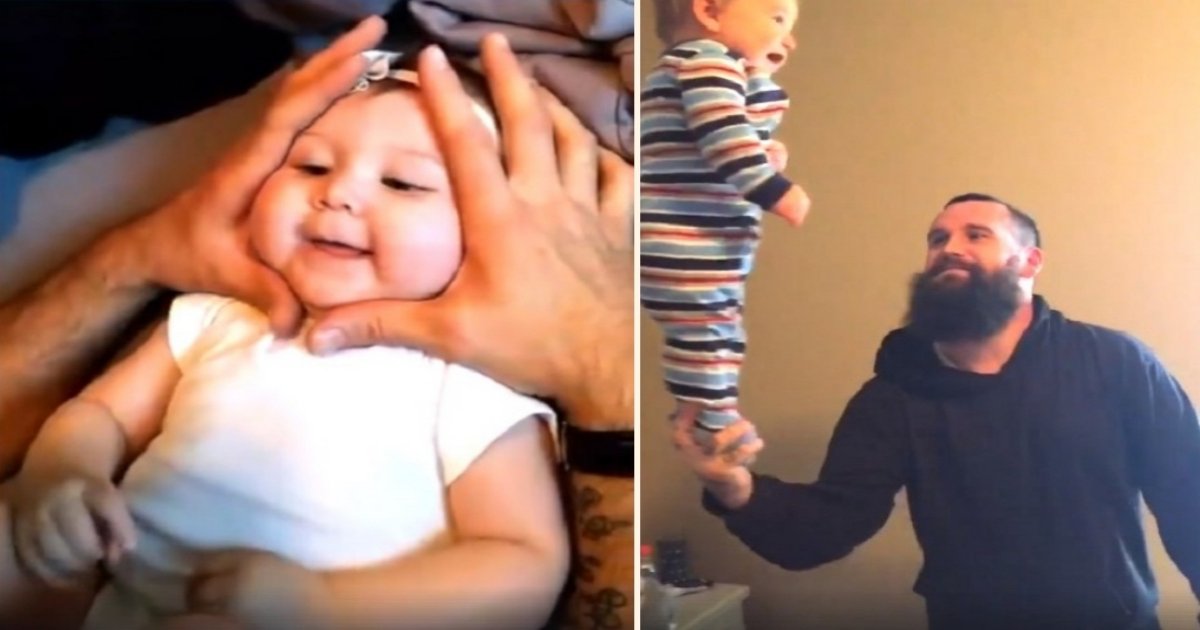 b side 5.jpg?resize=1200,630 - Este vídeo super fofo de pais brincando com seus bebês viraliza e é muito adorável
