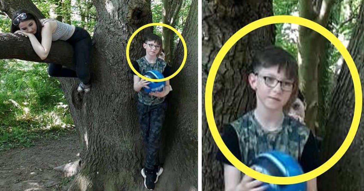 pic copy 24.jpg?resize=1200,630 - Mother-Of-2 Captured Picture Of A 'Ghost Child' Standing Behind Her 9-Year-Old Son With A Hand On His Shoulder