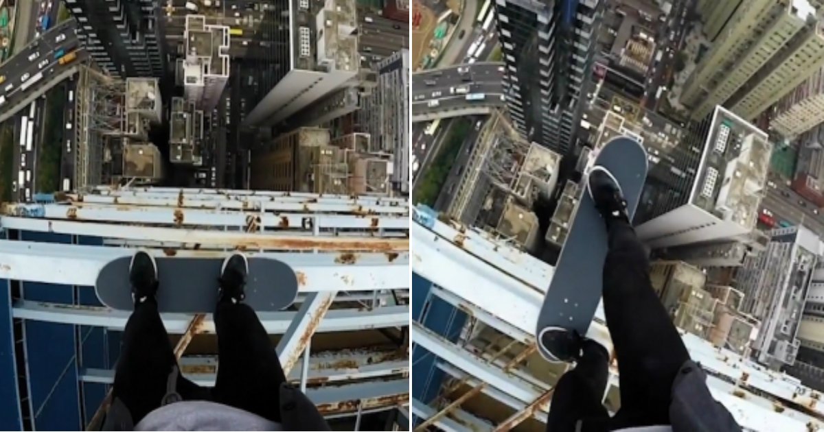 ssi 20180507111150 v 1.jpg?resize=412,232 - 보는 사람이 오금저리고 쫄리는 '고층 건물'에서 펼치는 '스케이트보드 묘기' (영상)