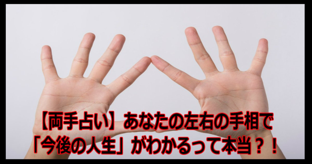 両手占い あなたの左右の手相で 今後の人生 がわかるって本当 Hachibachi