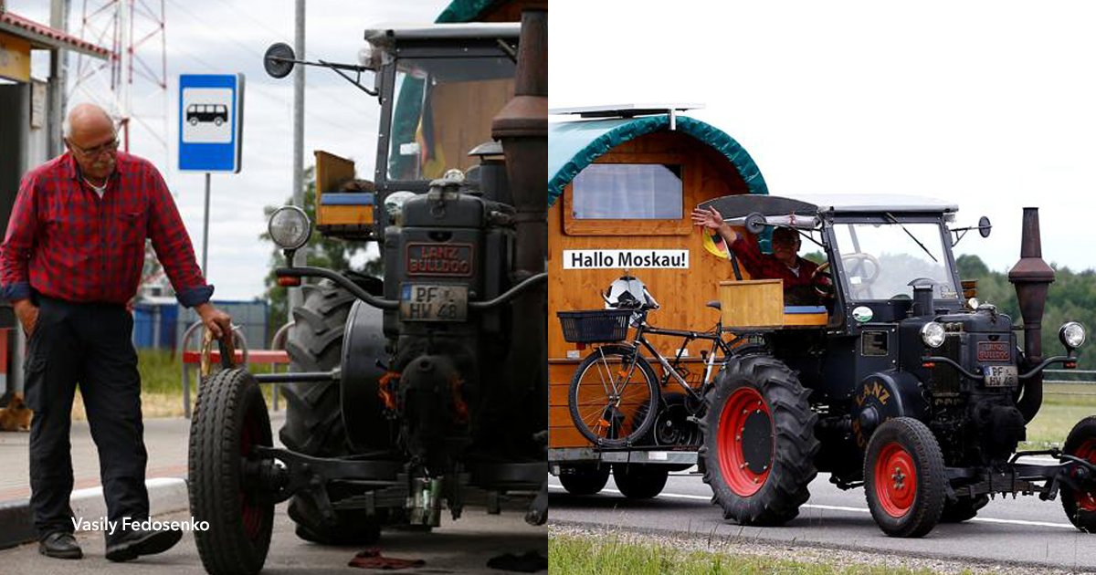 1 cov 6.jpg?resize=412,275 - Un hincha alemán viajó miles de kilómetros al Mundial de Rusia en un tractor de 1936