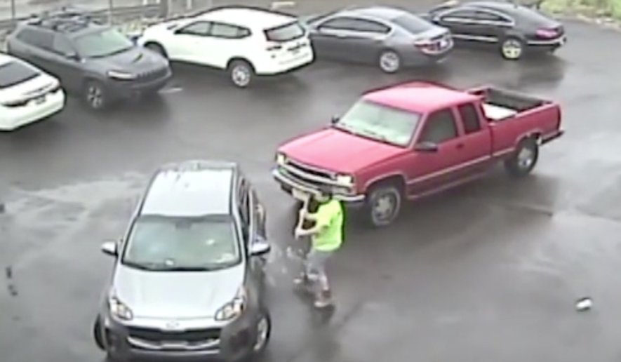 Video of the parking lot attack was posted online by the police department Wednesday.