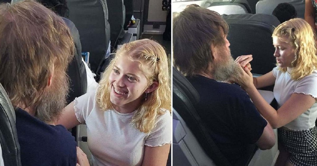 a side 7.jpg?resize=1200,630 - Heart-warming Moment Girl Used Sign Language To Relax Deaf And Blind Passenger During Flight