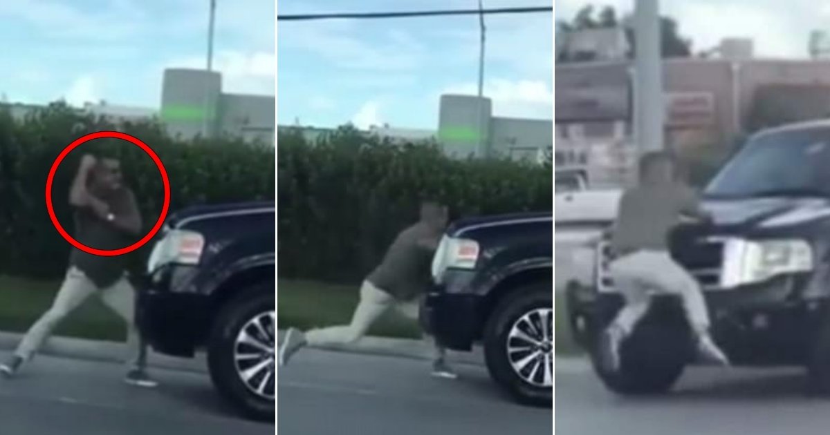ff 2.jpg?resize=412,232 - Florida Man Flexes Muscles And Starts Venting His Anger At SUV During Road Rage Incident