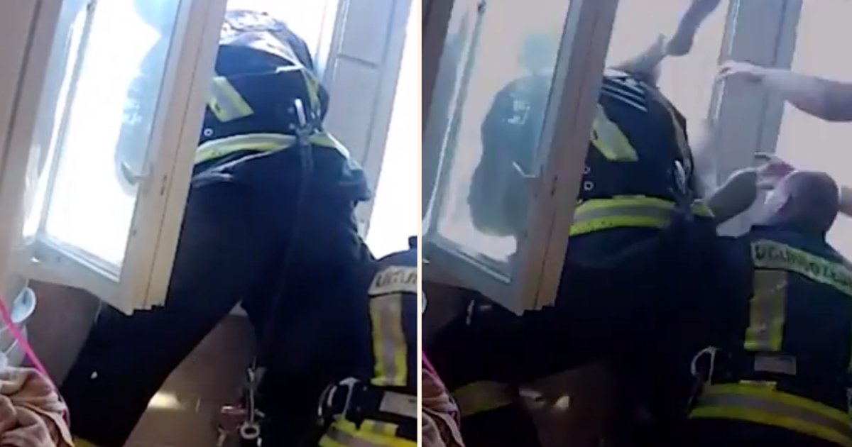 fff side.png?resize=1200,630 - Un pompier se penche par la fenêtre juste à temps pour attraper un homme suicidaire dans un sauvetage dramatique