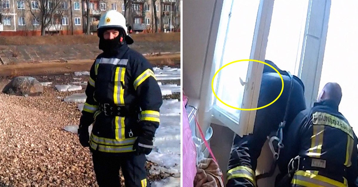 fireman.jpg?resize=412,275 - The Way This Latvian Fireman Catches A Suicidal Woman Falling To Her Death Stuns The Internet