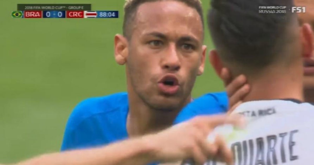 neymar2.png?resize=412,232 - Neymar xinga jogador da Costa Rica e atitude repercute na imprensa mundial