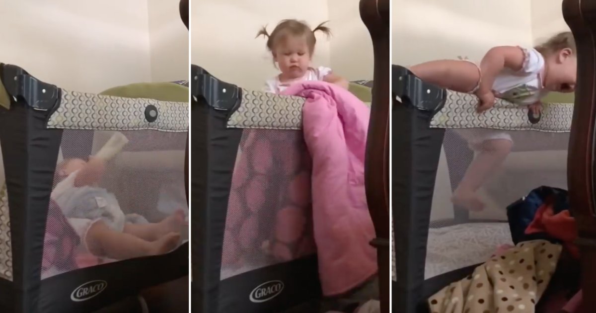 toddler.png?resize=412,232 - Smart Toddler Manages To Get Out Of Her Crib To Play With Her Elder Brother—Mother Was Surprised To See The Footage