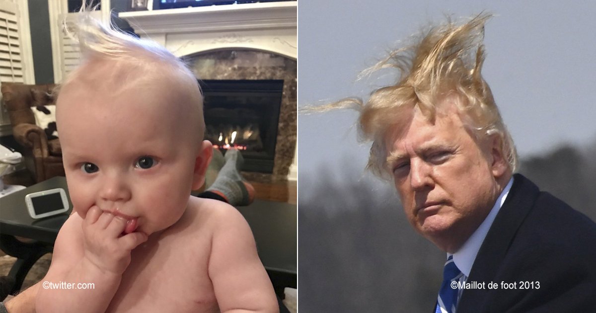 trump 2.jpg?resize=1200,630 - Estas impactantes fotografías demuestran el gran parecido que tiene el pequeño Luke Trump con su abuelo