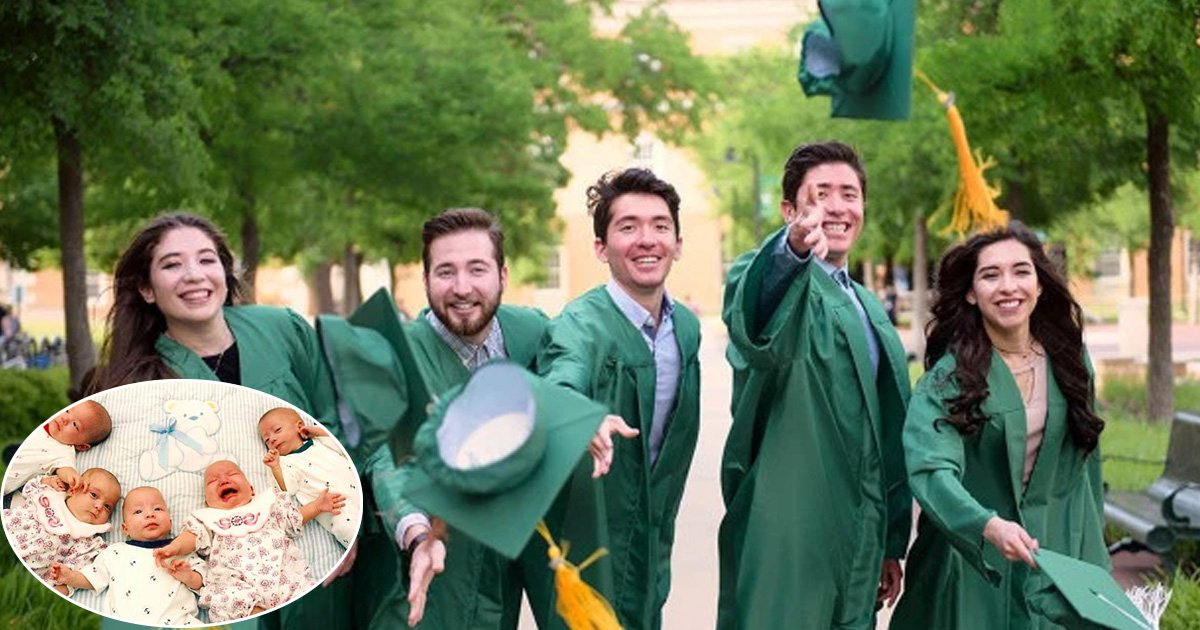 vds.jpg?resize=412,275 - Quintuplets Graduate On The Same Weekend Together After Being Together For Their Entire Lives- Their Father Couldn’t Be More Proud Of Them