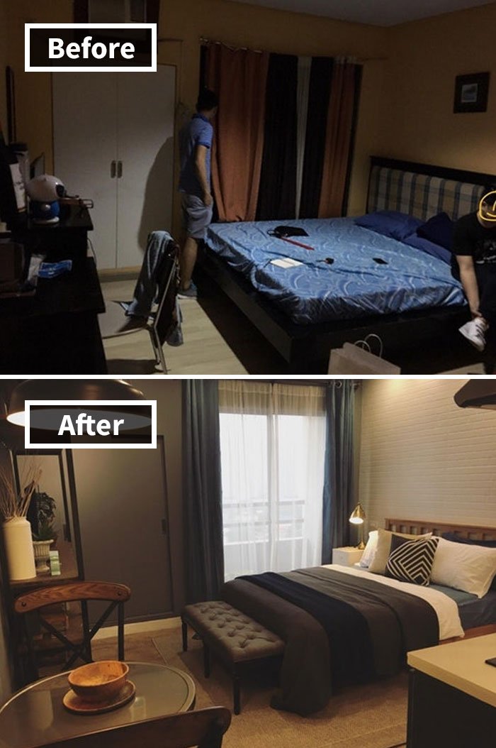 First Time Made Over My Friend’s Studio Apartment. Here’s A Before And After. It’s Also The First Time Anyone Asked Me To Design Their Home