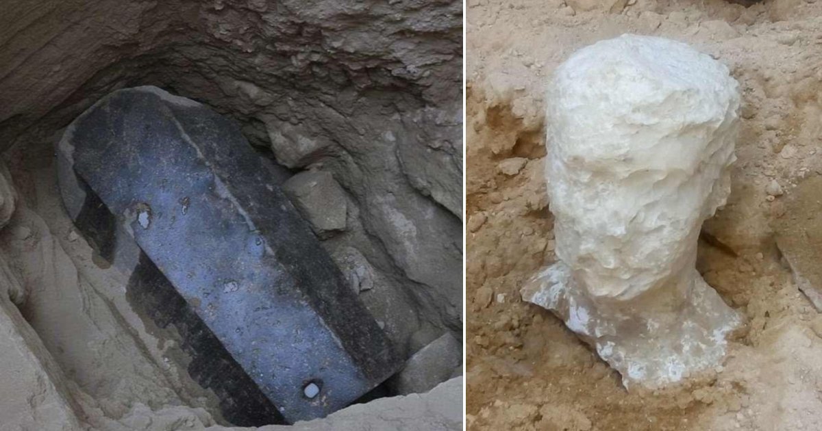 a side 3.png?resize=412,275 - Le mystérieux sarcophage noir d'Alexandrie est enfin ouvert, révélant 3 momies baignant dans les eaux usées