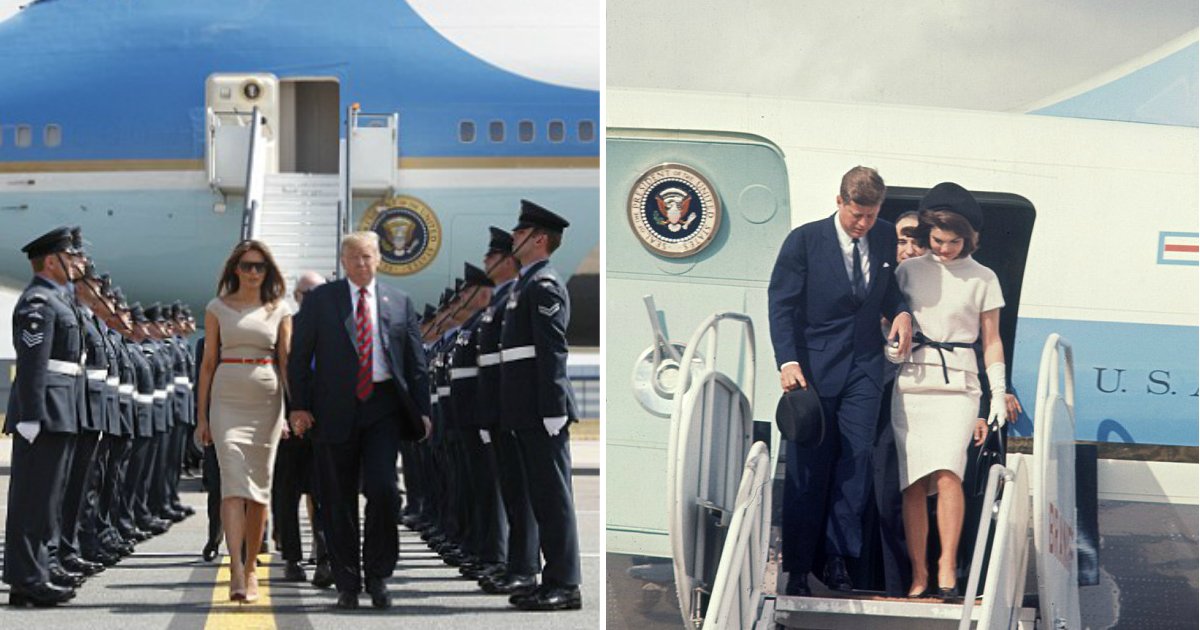 air force one.jpg?resize=412,232 - Trump peindra le nouveau Air Force One en rouge, blanc et bleu et remplacera le design de Jackie Kennedy.