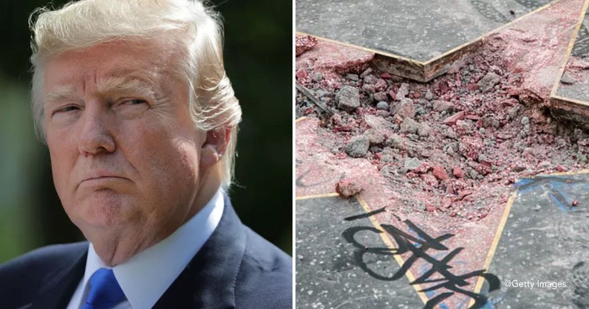 dtaar.jpg?fit=1024%2C538&ssl=1&strip=all - Destruíram a estrela da calçada da fama de Donald Trump mas a ironia maior veio depois disso