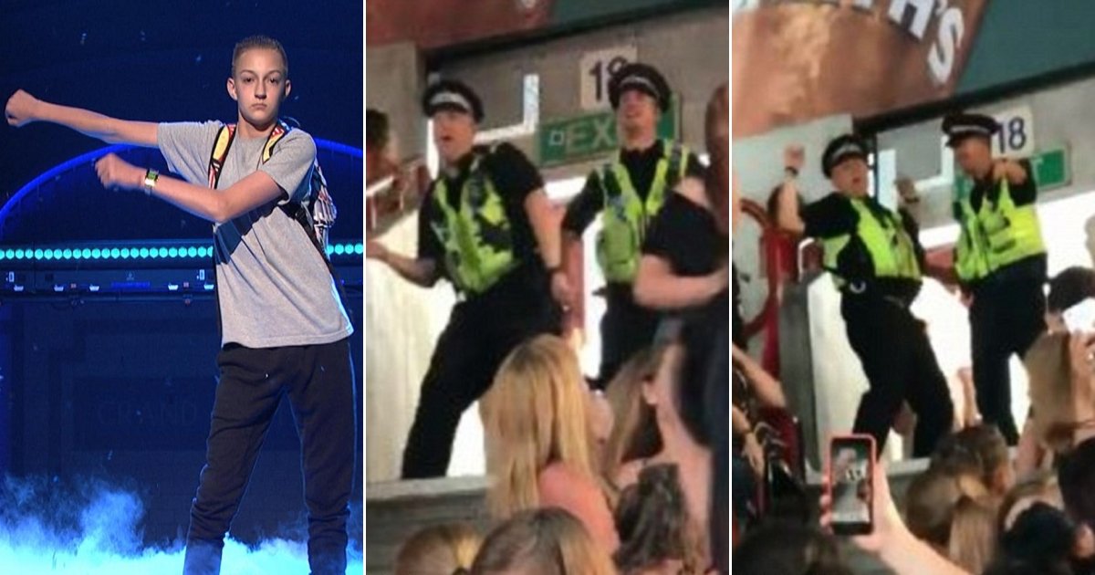 flossdance.jpg?resize=412,275 - Deux policiers au concert de Little Mix ont presque volé la vedette au groupe quand ils se sont mis à danser le Floss
