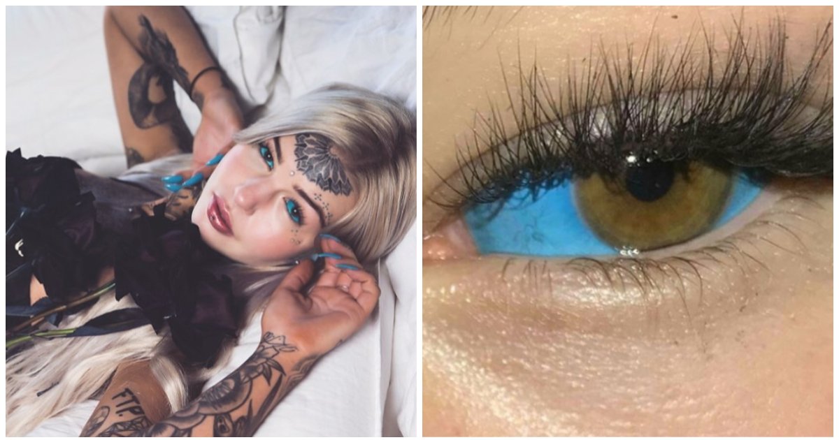 layout 2018 7 30.jpg?resize=1200,630 - 눈동자를 파란 색으로 만들고 싶어서 실명까지 감수하고 눈에 문신한 여성