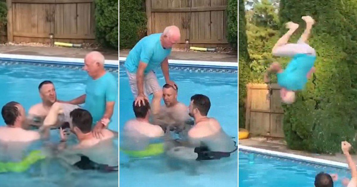 man.jpg?resize=412,232 - Incroyable moment: un homme de 81 ans effectue un salto arrière dans une piscine