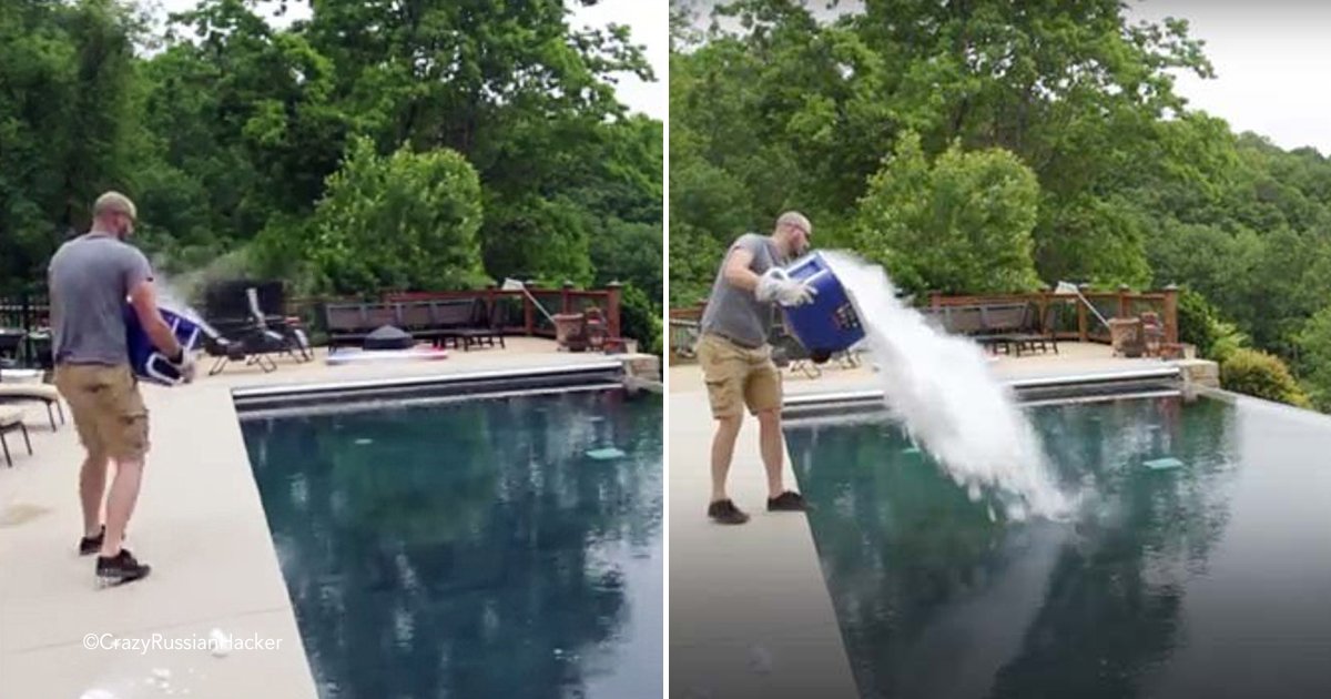 pool.jpg?resize=1200,630 - Este video se hizo viral, una persona arrojó 13 kilos de hielo seco a una piscina y así consiguió una escena de película.