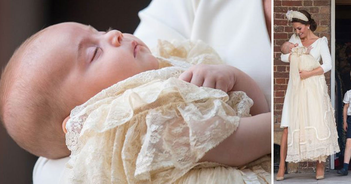 prince louise christening.jpg?resize=412,275 - Louis’ Historic Honiton Lace Christening Robe Is A Replica Of Christening Gown Made For Queen Victoria’s Daughter In 1841