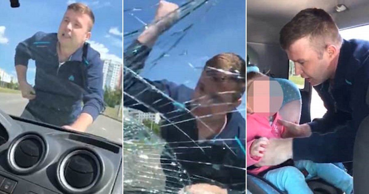 smash.jpg?resize=412,232 - Father Smashed Ex-Wife's Windshield And Took Screaming Daughter During Custody Row