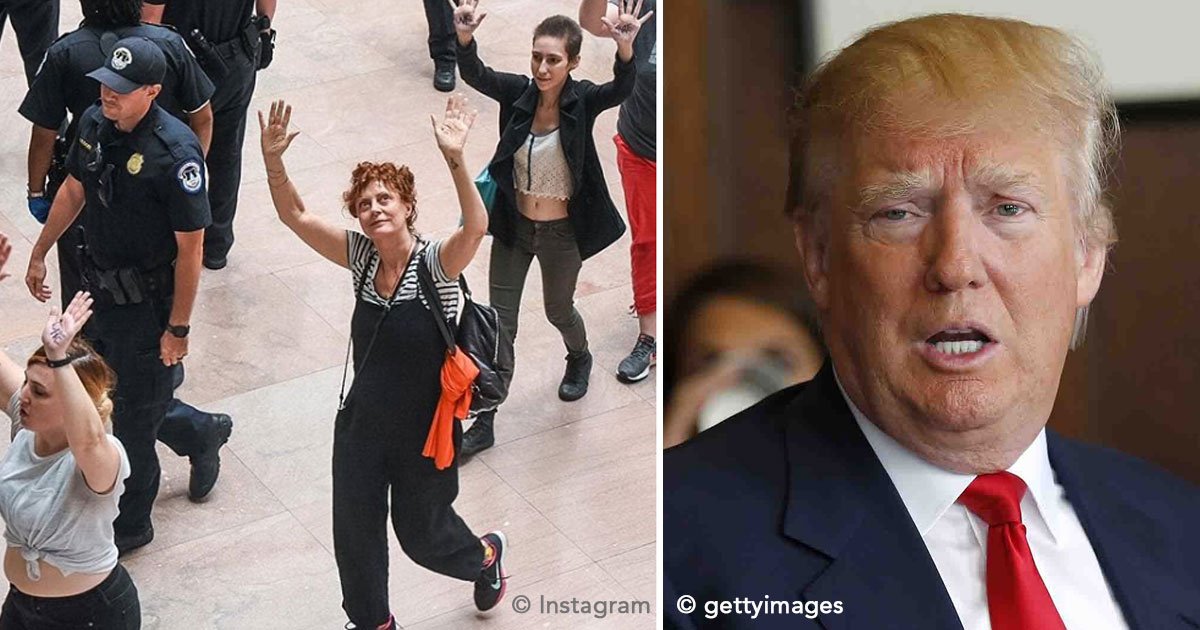 untitled 1 32.jpg?resize=1200,630 - La actriz Susan Sarandon fue arrestada por protestar junto con otras 600 personas contra Donald Trump