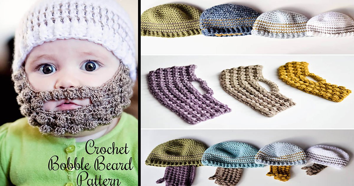 crochet bobble beard pattern.jpg?resize=1200,630 - New Crochet Bobble Beard Pattern Hat That Make Kids Cuter