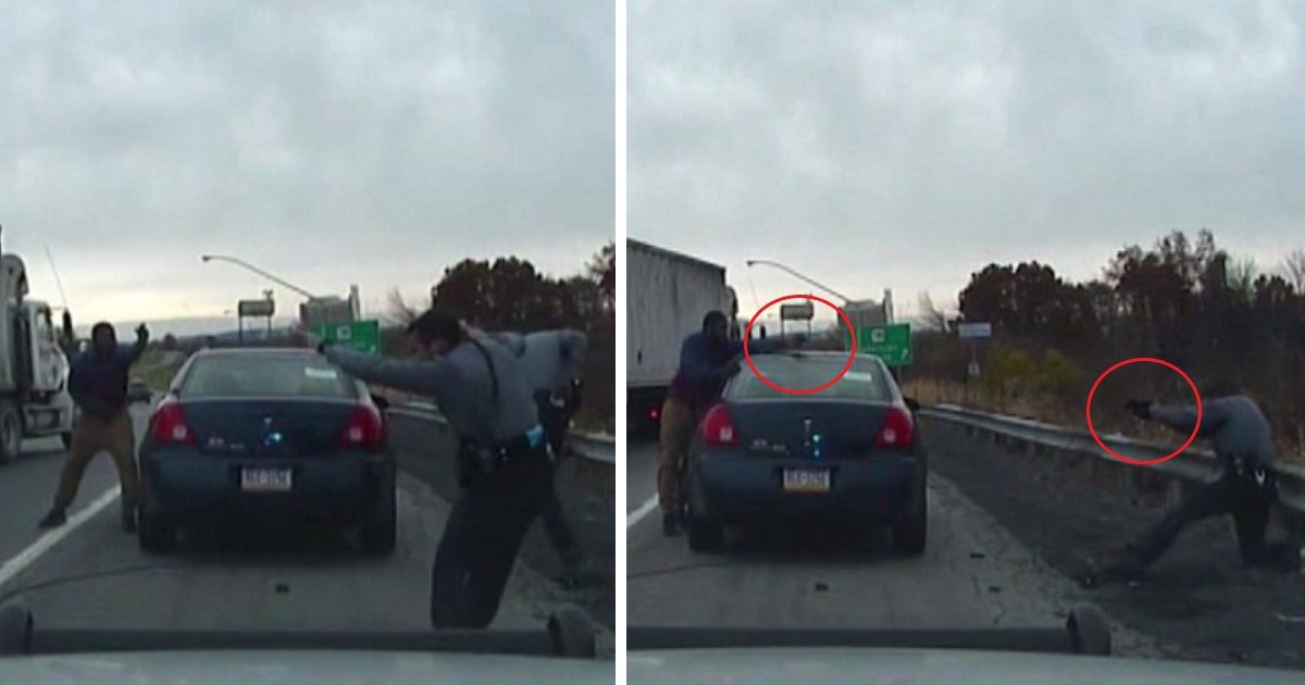 Shocking Dash Cam Footage Shows Dramatic Shootout Between Cops And Man ...