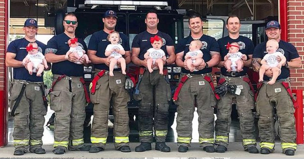 gaga 2.jpg?resize=412,275 - 7 Firefighter Dads From Oklahoma Did A Photo Shoot With Their 7 Newborns