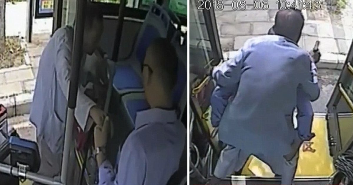 klklfd.jpg?resize=1200,630 - Un chauffeur de bus aide un vieillard à descendre le bus en le portant sur son dos