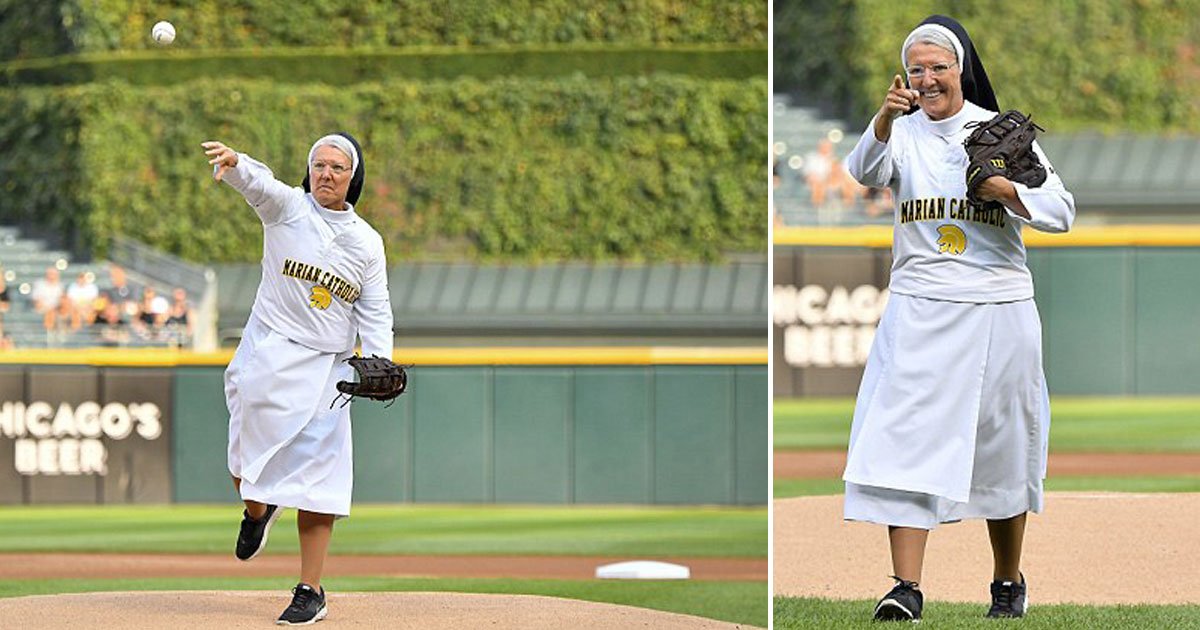 nun pefect pitch.jpg?resize=412,275 - A Nun Threw A Perfect Pitch At The White Sox-Royals Game