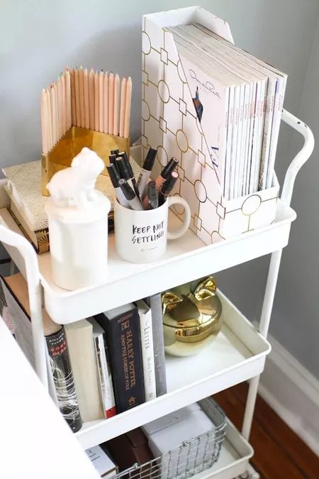 Use a Cart to Store Odds and Ends in a Small Space