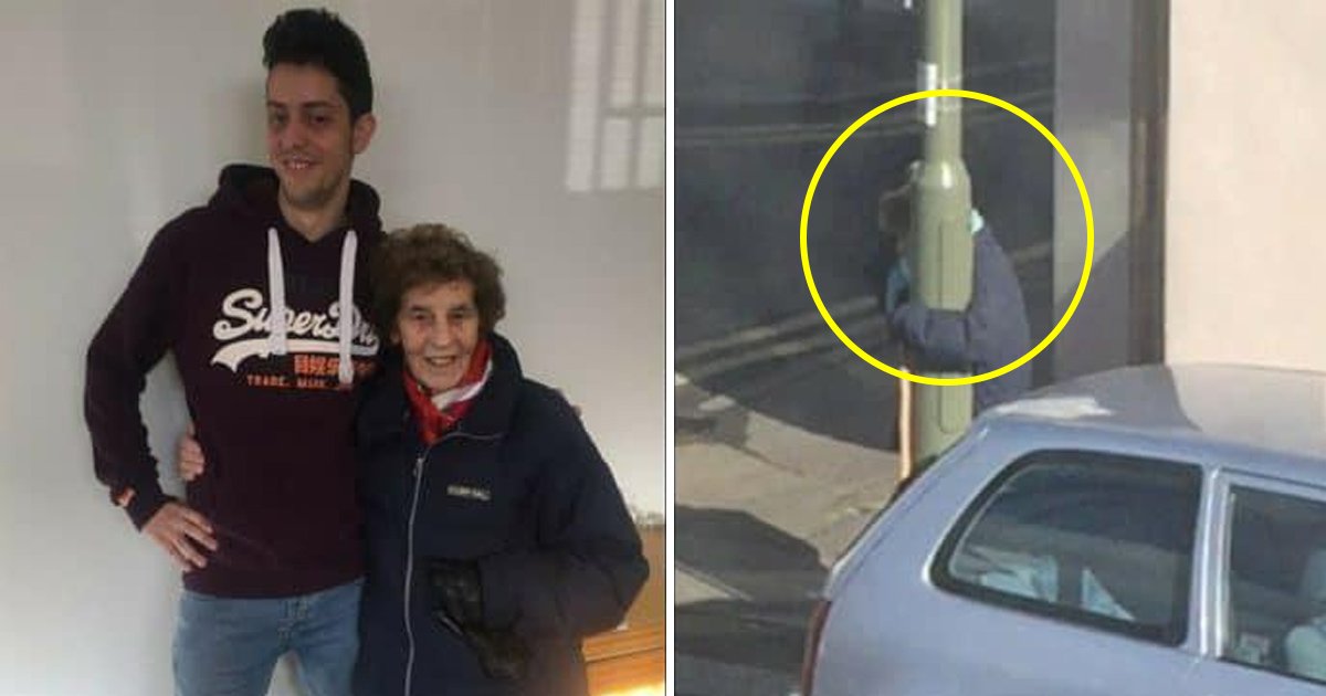 tag 1.jpg?resize=412,275 - A 96-year-old Woman Was Standing Alone Hugging A Pole, So He Rushed In To Help Her