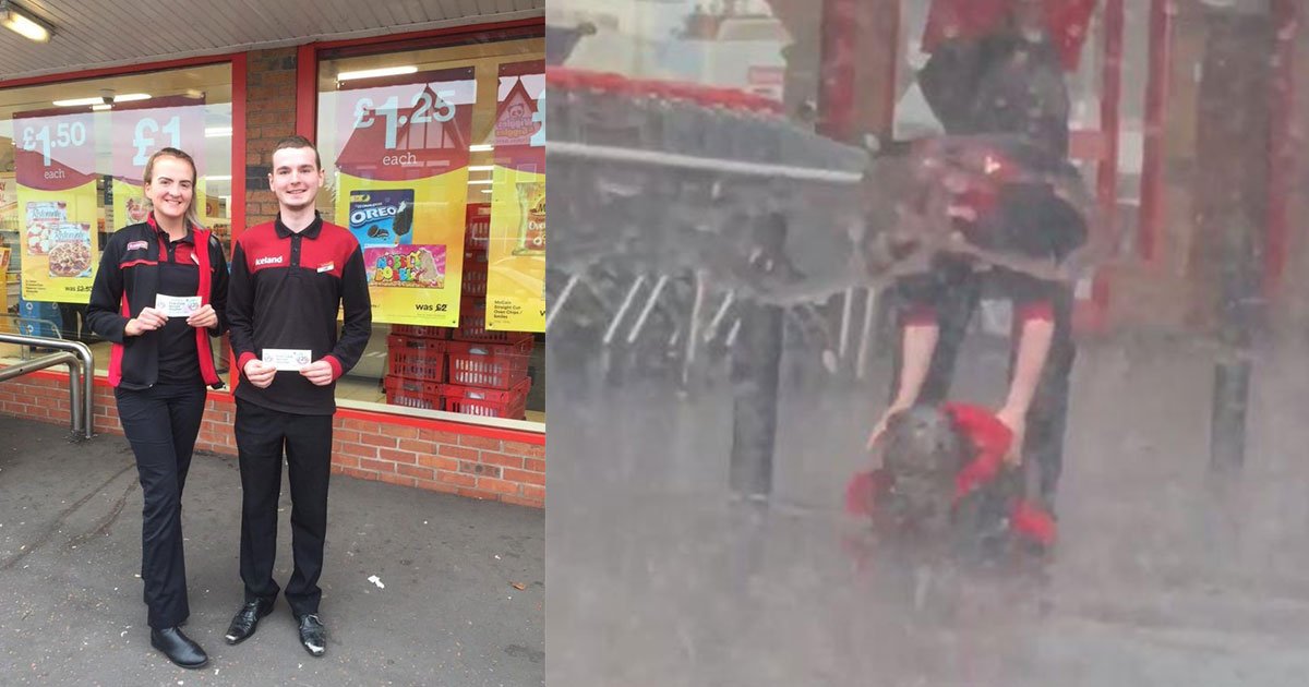 untitled 1 188.jpg?resize=1200,630 - Une vidéo qui fait du bien : l'employé d'un magasin en Islande met sa veste sur un chien après l'avoir vu se tremper sous une pluie battante en attendant son maître