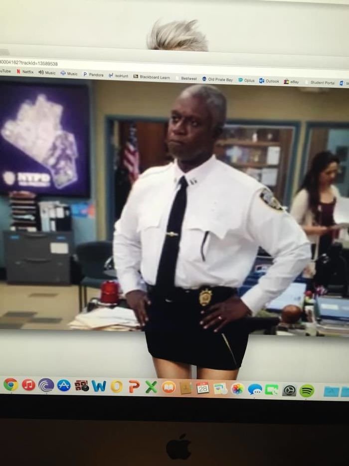 Watching Brooklyn Nine Nine When My Desktop Background Interfered