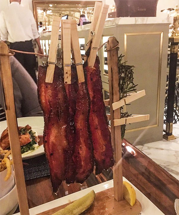 Bacon Washing-Line At Trump Hotel In Washington Dc