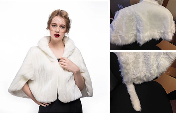  Tried To Get A Faux Fur Wrap For My Wedding... Not Exactly What I Pictured, Amazon.