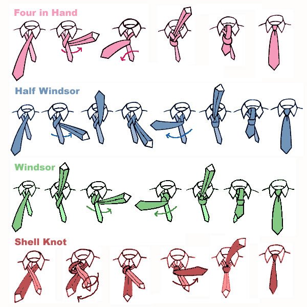 Here are more articles on how to tie a tie and what knot to use on what occasions.
