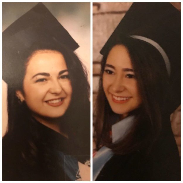 &quot;On the left my mother’s high school graduation photo,and on the right mine :).&quot; —eylulbeyzah