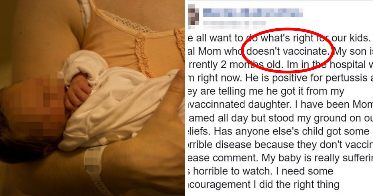 baby2.png?resize=1200,630 - Anti-Vax Mother Infuriated People After Revealing 2-Month-Old Baby Caught Serious Disease From Unvaccinated Sister