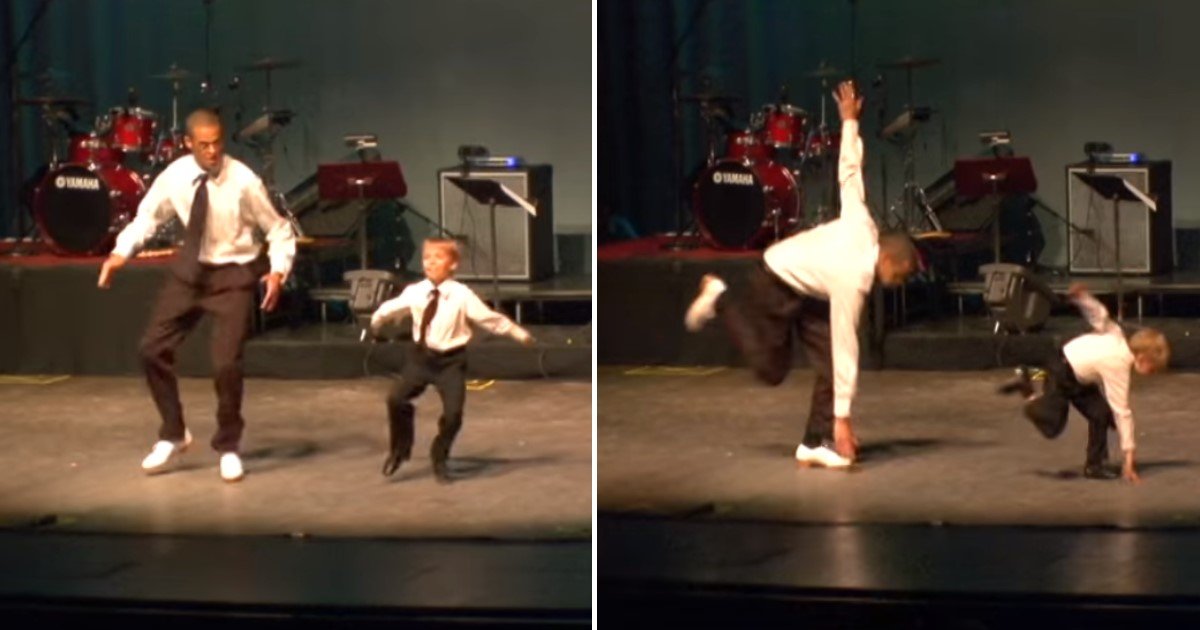 featured image 39.jpg?resize=412,232 - Show de sapateado: prodígio de 6 anos de idade dança com dançarino experiente em momento inesquecível
