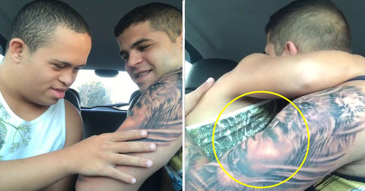 hjhj.jpg?resize=1200,630 - Un frère cadet est atteint du syndrome de Down, son frère aîné lui montre son amour en se faisant tatouer le bras