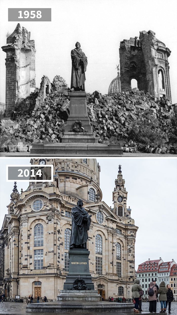 Statue de Martin Luther, Dresde, Allemagne, 1958 - 2014